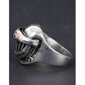 Men's silver helmet-shaped ring