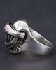 Men's silver helmet-shaped ring