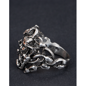 Medusa silver men's ring