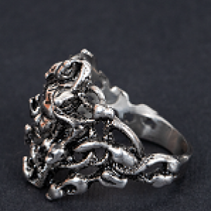 Medusa silver men's ring