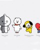 BTS cartoon characters silicone keychain