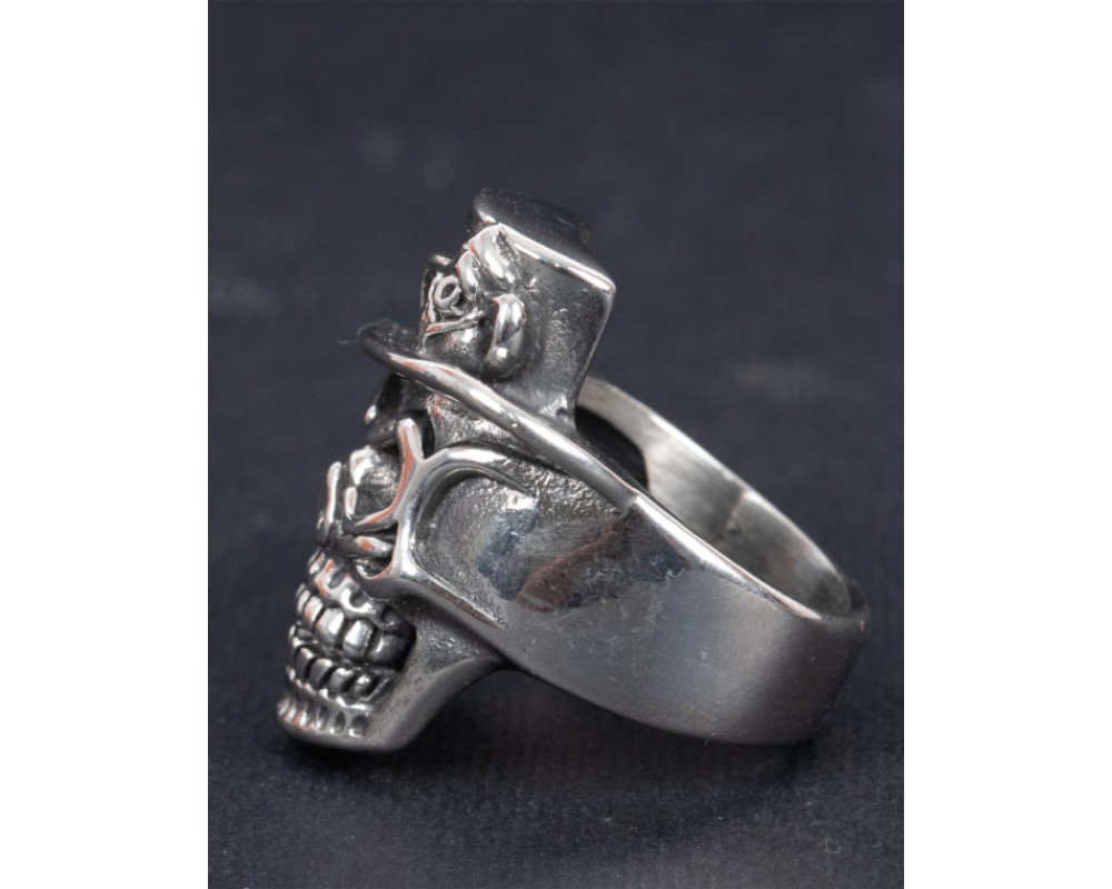 Men's Silver Cowboy Skull Ring